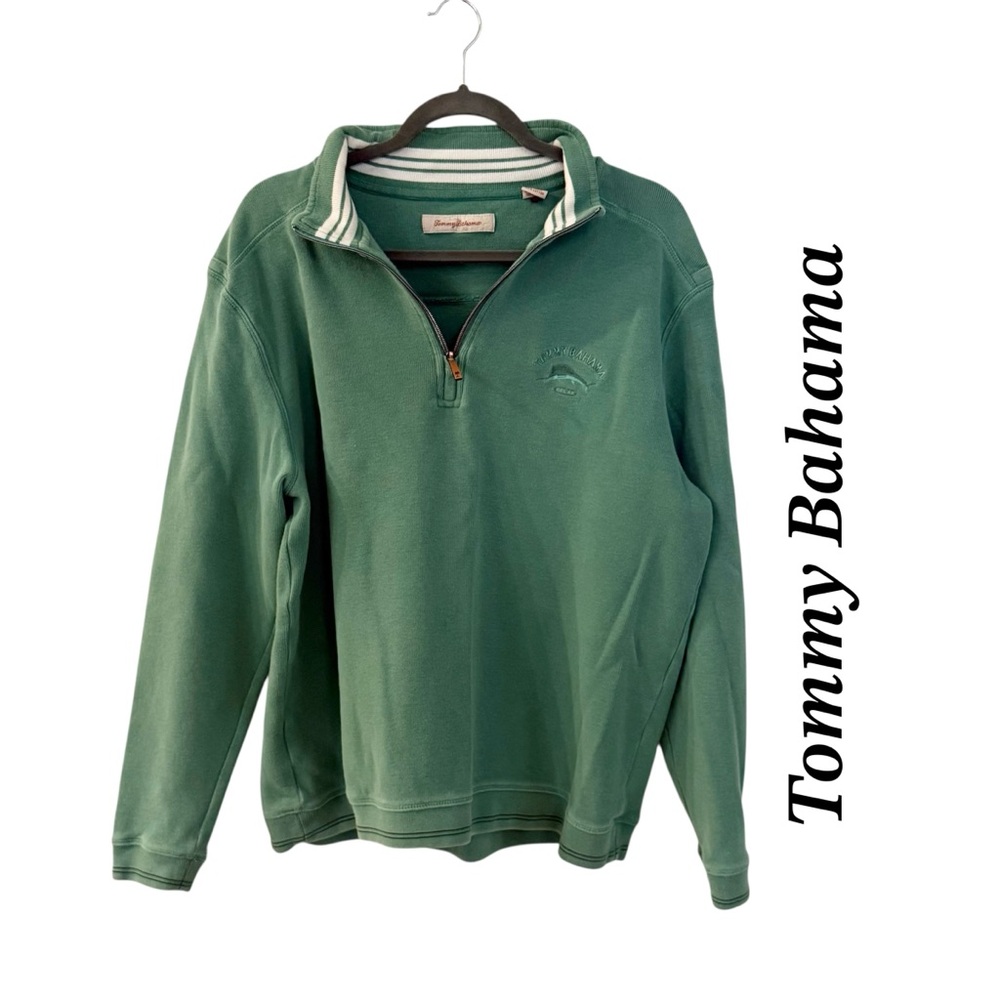 Tommy Bahama Men's Zip-Up Sweater in Green Size L